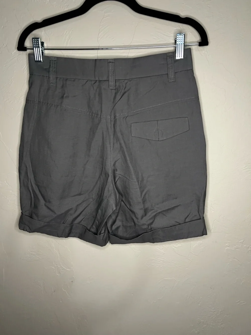 Brunello Cucinelli Cotton Silk‎ Pleated High Rise Luxury Tailored Gray Shorts